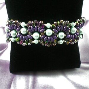 Hand Beaded Waltzing Waves Bracelet, High Fashion, Gift